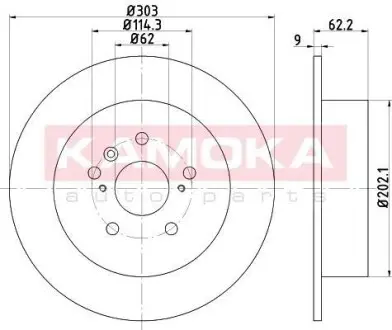 Гальмiвний диск TOYOTA RAV 4 00-05 KAMOKA 1031090