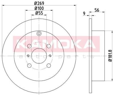 Гальмiвнi диски TOYOTA COROLLA(E12) 02-07/YARIS 99-05 KAMOKA 1031102