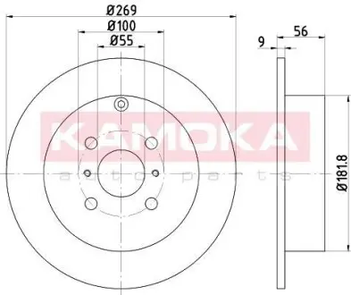 Тормозной диск TOYOTA COROLLA(E12) 02-07/YARIS 99-05 KAMOKA 1031102