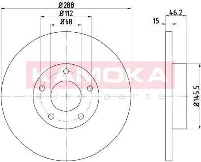 Гальмiвний диск Audi 100 90-94/A4 95-01/A6 94-97 KAMOKA 1031103