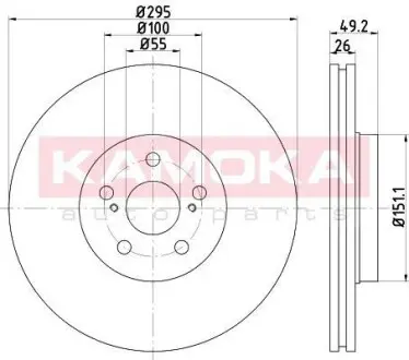 Гальмiвний диск TOYOTA AVENSIS(T25) 03-08 KAMOKA 1031116