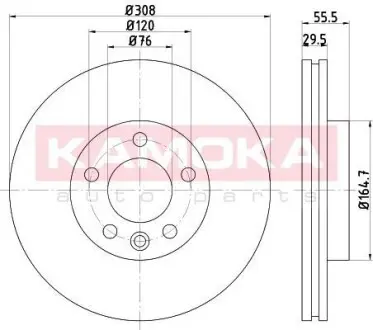 Тормозной диск VW T5/Multivan V 03-15/Touareg 02-10 KAMOKA 1031118