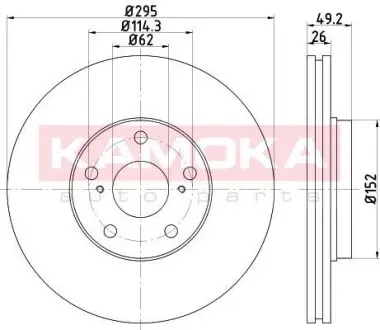 Тормозной диск RENAULT KANGOO 08- KAMOKA 103111
