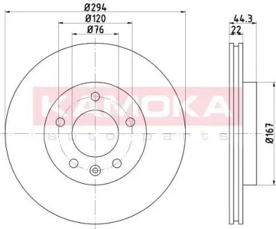 Тормозной диск VW T5 03- KAMOKA 1031120