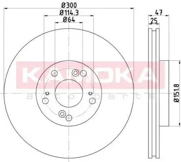 Тормозной диск HONDA ACCORD VII 03- KAMOKA 1031127