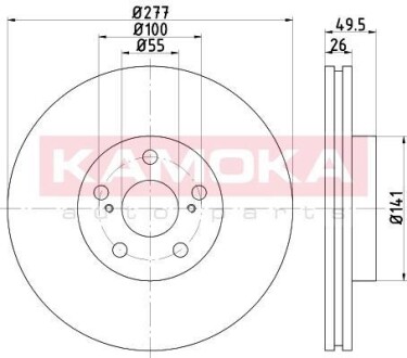 Гальмiвнi диски TOYOTA AVENSIS T25 04- KAMOKA 1031130 (фото 1)