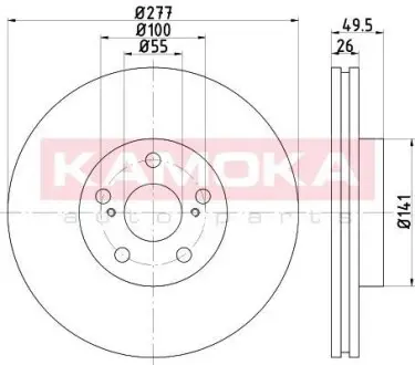 Тормозной диск TOYOTA AVENSIS T25 04- KAMOKA 1031130