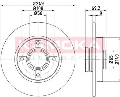 Гальмiвнi диски з пiдшипником Citroen C3/C4 /Peugeot 207/307 05- KAMOKA 1031132