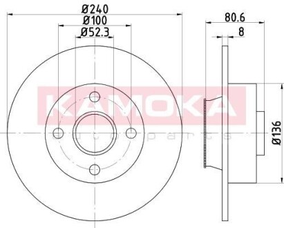 Гальмiвнi диски з пiдшипником RENAULT CLIO III 05-/MEGANE II 03-/MODUS 04-/THALIA II 08- KAMOKA 1031135