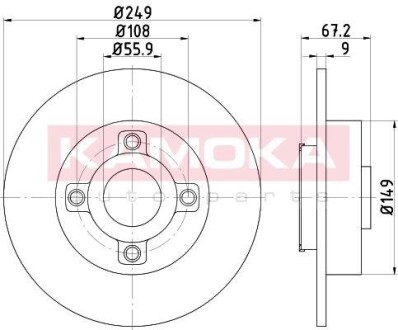 Гальмiвнi диски з пiдшипником Citroen C4/Peugeot 307 05- KAMOKA 1031137