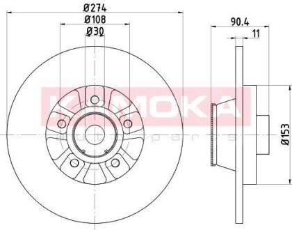 Гальмiвнi диски з пiдшипником RENAULT KANGOO 08- KAMOKA 1031138