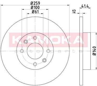 Гальмiвнi диски Renault Logan 04-/Twingo 96-/Smart 14- KAMOKA 103117