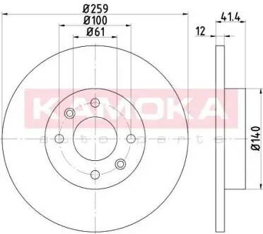Тормозной диск Renault Logan 04-/Twingo 96-/Smart 14- KAMOKA 103117