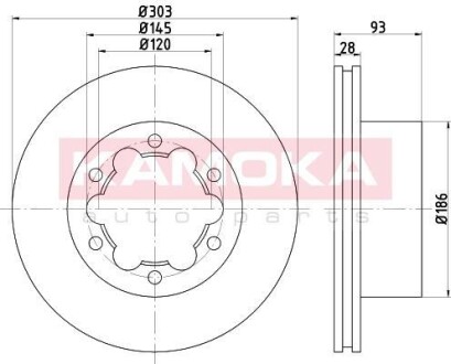 Гальмiвнi диски MB Sprinter 411-519CDI/VW Crafter 30-50 06- KAMOKA 103123 (фото 1)