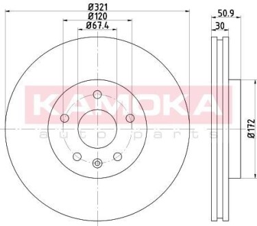 Гальмiвнi диски OPEL INSIGNIA 08- KAMOKA 103127