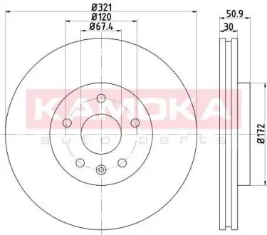 Тормозной диск OPEL INSIGNIA 08- KAMOKA 103127