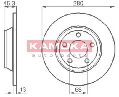 Тормозной диск AUDI A4 95-01 KAMOKA 1031518