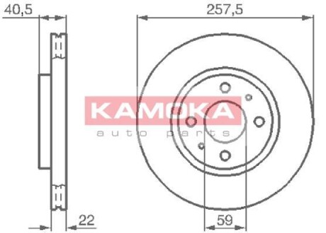 Гальмiвнi диски Citroen Nemo/Peugeot Bipper 08- KAMOKA 1031524