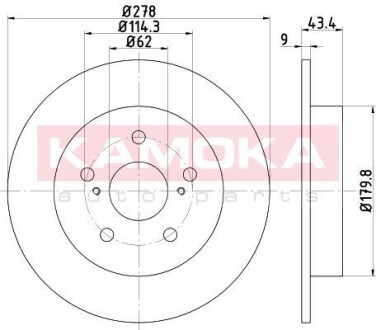 Гальмiвнi диски FIAT SEDICI 06-/SUZUKI SX4 06- KAMOKA 103154