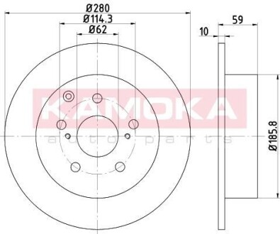 Гальмiвнi диски TOYOTA AVENSIS (T25) 05- KAMOKA 103165