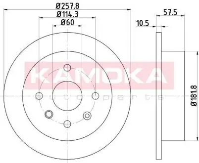 Гальмiвний диск CHEVROLET LACETTI 05-/NUBIRA 05- KAMOKA 103168