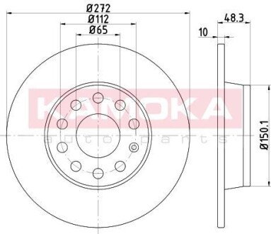 Гальмiвнi диски AUDI A1 10-/A3 03-/SEAT ALTEA 04-/LEON 05-/SKODA OCTAVIA 04- KAMOKA 103171