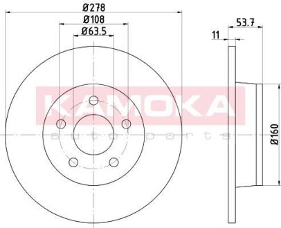 Гальмiвнi диски FORD TRANSIT CONNECT 02-/TOURNEO CONNECT 02- KAMOKA 103177