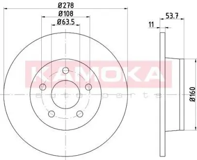 Гальмiвний диск FORD TRANSIT CONNECT 02-/TOURNEO CONNECT 02- KAMOKA 103177