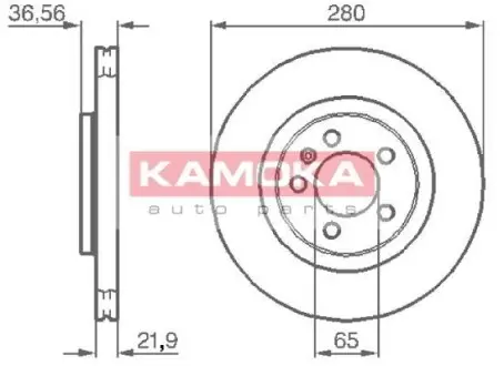 Гальмiвний диск Audi A3/Seat Leon/Skoda Octavia/VW Bora/Golf IV 96-10 KAMOKA 1031856