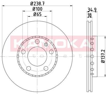 Гальмiвнi диски Skoda Octavia/Fabia/VW Polo 99- KAMOKA 103205