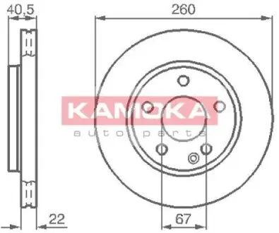 Гальмiвний диск MERCEDES KLASA A (W168) 97-04 KAMOKA 1032070