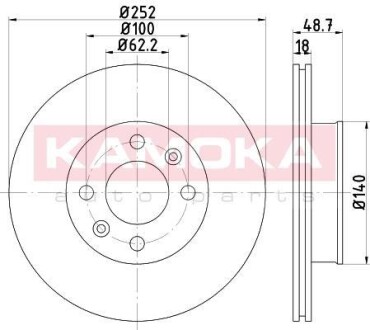 Гальмiвнi диски Hyundai i10 07-18/Kia PICANTO I 05-11 KAMOKA 103207