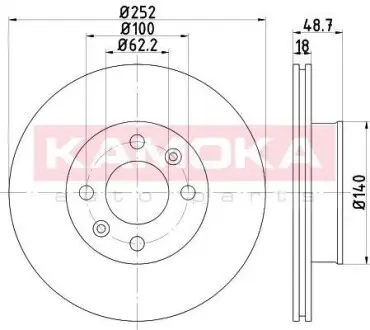 Гальмiвний диск Hyundai i10 07-18/Kia PICANTO I 05-11 KAMOKA 103207