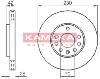 Гальмiвний диск OPEL ASTRA II/III (G/H) 98-/ZAFIRA 98- KAMOKA 1032082