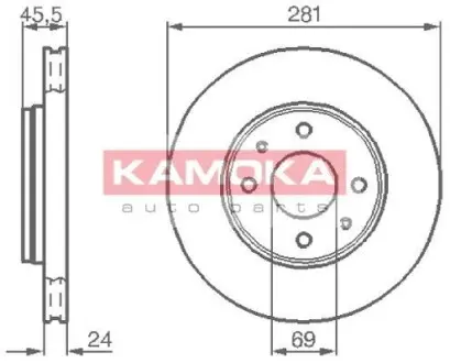 Тормозной диск MITSUBISHI CARISMA 00-06/VOLVO S40/V40 95-03 KAMOKA 1032136