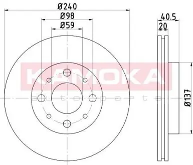 Гальмiвний диск Fiat 500/Panda 03- KAMOKA 103215