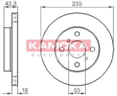 Гальмiвнi диски TOYOTA YARIS I 99- KAMOKA 1032168