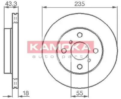 Гальмiвний диск TOYOTA YARIS I 99- KAMOKA 1032168