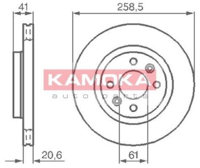 Гальмiвнi диски RENAULT 19 88-95/CLIO I/II 90-/MEGANE 95-03/KANGOO 97- KAMOKA 1032192