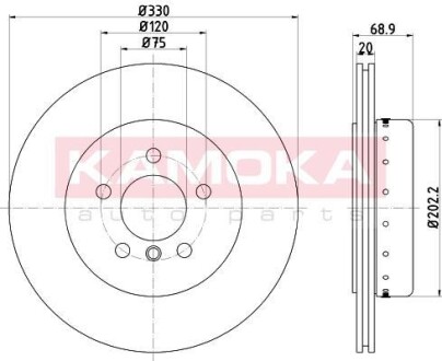 Гальмiвнi диски BMW 5 (F10/F11) 09-17 KAMOKA 103219