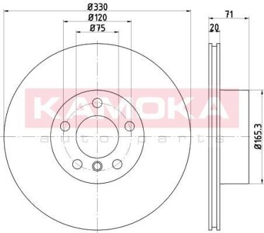 Гальмiвнi диски BMW X3 (F25) 10-/X4 (F26) 14- KAMOKA 103220