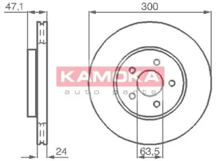 Гальмiвний диск Ford Mondeo III 00-07/Jaguar X-Type 01-09 KAMOKA 1032250
