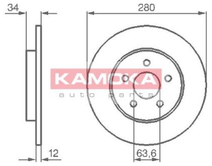 Гальмiвнi диски FORD MONDEO III 00-/JAGUAR X-TYPE 01- KAMOKA 1032252