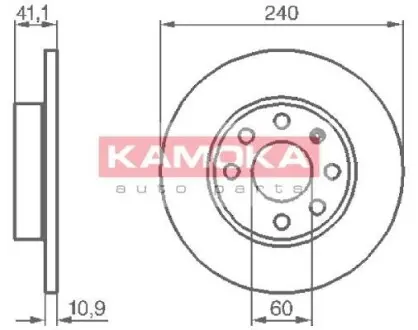 Тормозной диск OPEL CORSA C 00- KAMOKA 1032258