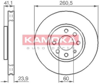 Гальмiвнi диски OPEL CORSA C 00- KAMOKA 1032262