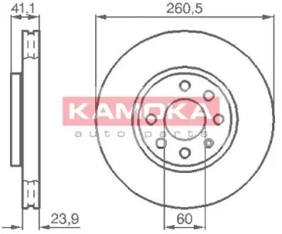 Гальмiвний диск OPEL CORSA C 00- KAMOKA 1032262