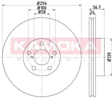 Гальмiвнi диски SUBARU FORESTER 02-/IMPREZA 00-/LEGACY 08- KAMOKA 1032350