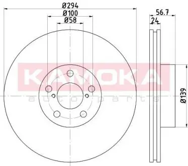Гальмiвний диск SUBARU FORESTER 02-/IMPREZA 00-/LEGACY 08- KAMOKA 1032350