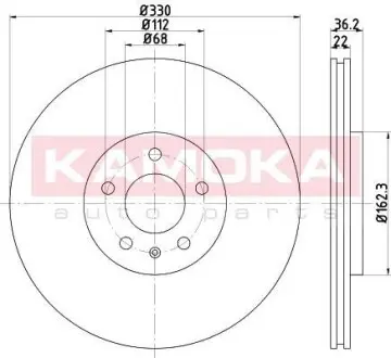 Тормозной диск Audi A4/A5 08-17/Q5 08- KAMOKA 103238