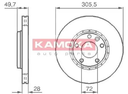 Гальмiвний диск Renault Trafic/Opel Vivaro/Nissan Primastar 01- KAMOKA 1032408